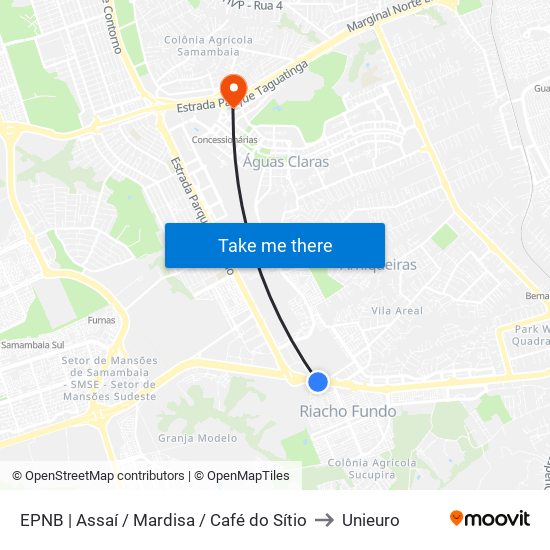 EPNB | Assaí / Mardisa / Café do Sítio to Unieuro map