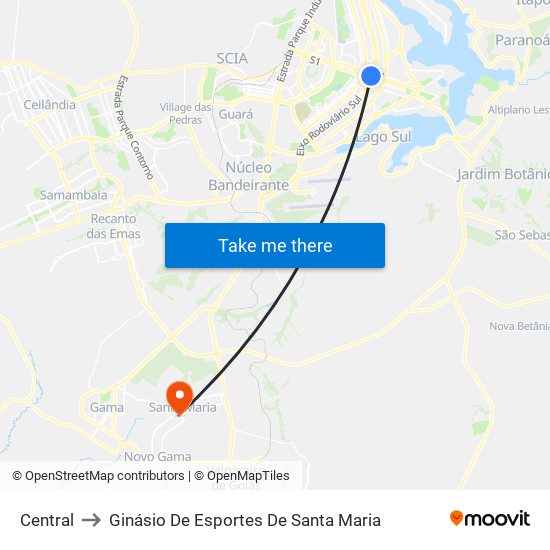 Central to Ginásio De Esportes De Santa Maria map