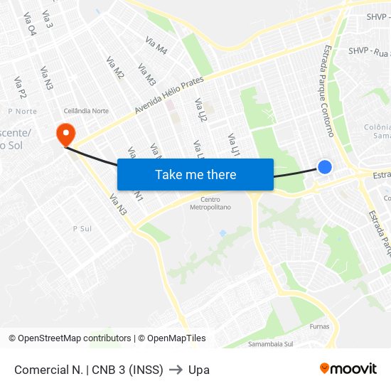 Comercial N. | CNB 3 (INSS) to Upa map