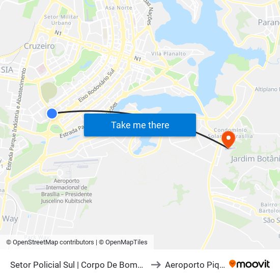 ESPM | Bombeiros to Aeroporto Piquet map