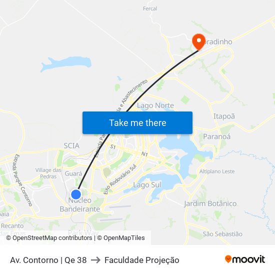 Av. Contorno | Qe 38 to Faculdade Projeção map
