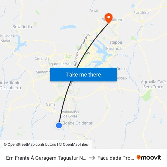 Em Frente À Garagem Taguatur Novo Gama to Faculdade Projeção map