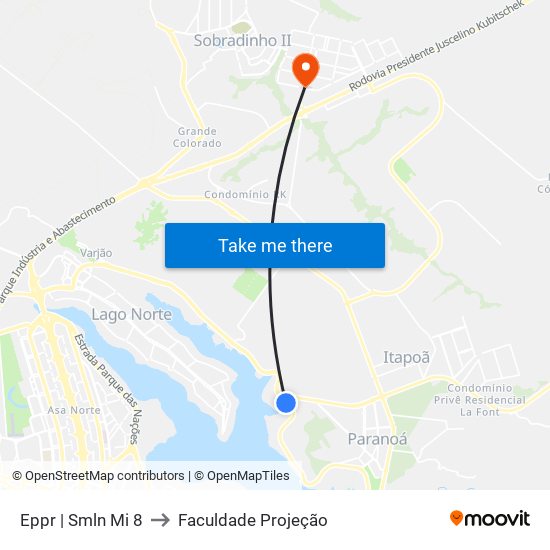 Eppr | Smln Mi 8 to Faculdade Projeção map
