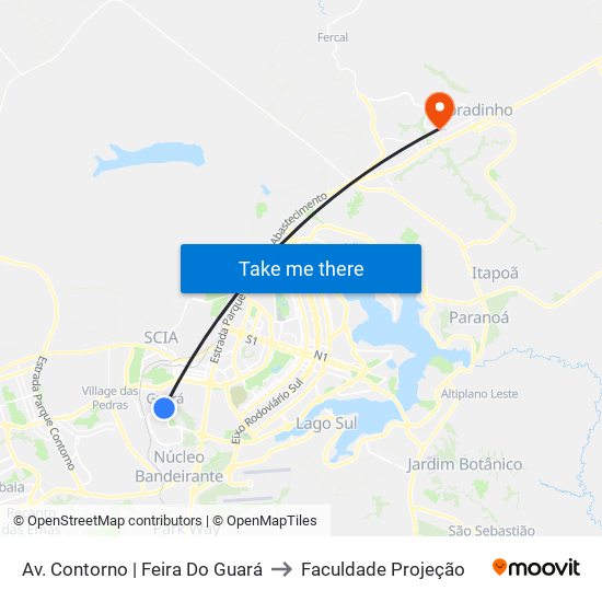 Av. Contorno | Feira Do Guará to Faculdade Projeção map