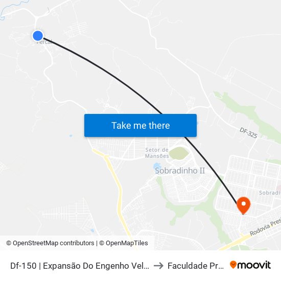 Df-150 | Expansão Do Engenho Velho «Oposto» to Faculdade Projeção map