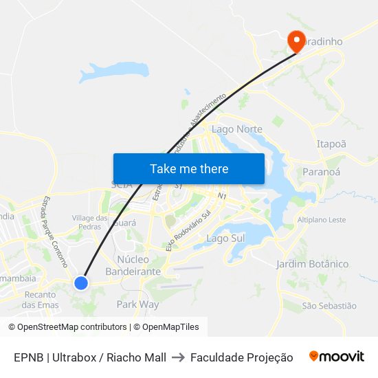 EPNB | Ultrabox / Riacho Mall to Faculdade Projeção map