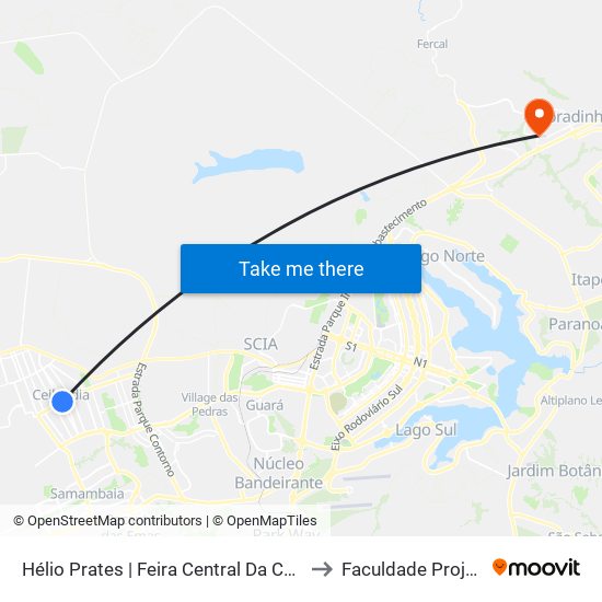 Hélio Prates | Feira Central Da Ceilândia to Faculdade Projeção map