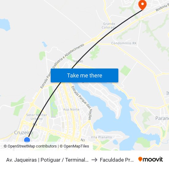 Av. Jaqueiras | Potiguar / Terminal do Cruzeiro to Faculdade Projeção map