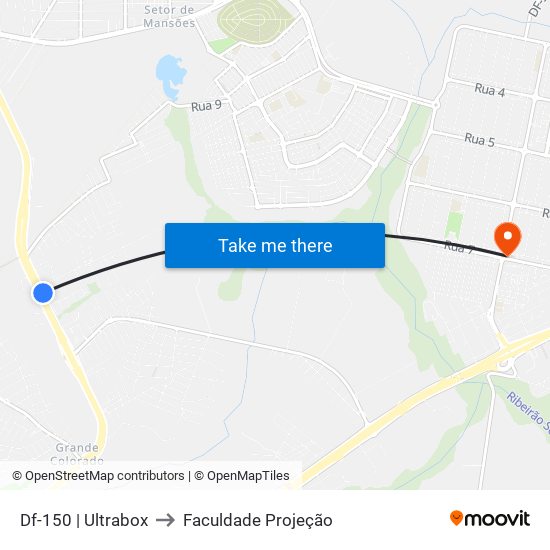 Df-150 | Ultrabox to Faculdade Projeção map