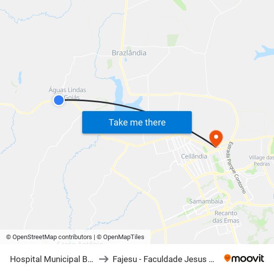 Hospital Municipal Bom Jesus to Fajesu - Faculdade Jesus Maria E José map