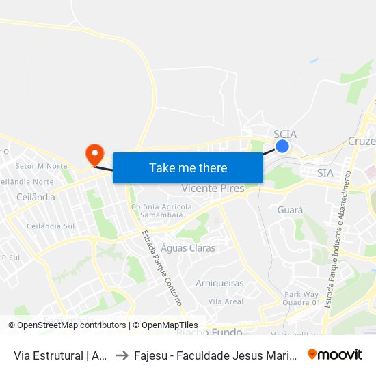 Via Estrutural | Ambev to Fajesu - Faculdade Jesus Maria E José map