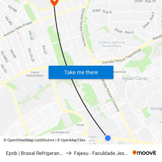 Epnb | Brasal Refrigerantes (Coca-Cola) to Fajesu - Faculdade Jesus Maria E José map