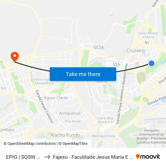 EPIG | SQSW 101 to Fajesu - Faculdade Jesus Maria E José map