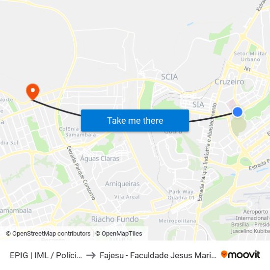 EPIG | IML / Polícia Civil to Fajesu - Faculdade Jesus Maria E José map