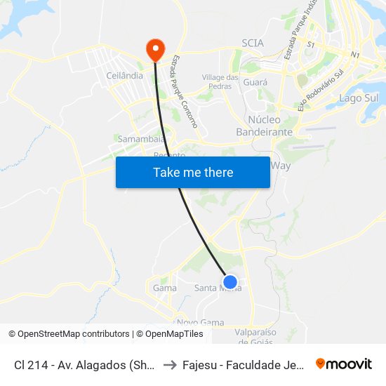 Cl 214 - Av. Alagados (Shopping/Delegacia) to Fajesu - Faculdade Jesus Maria E José map