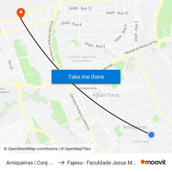 Arniqueiras | Conj. 4, Ch. 56 to Fajesu - Faculdade Jesus Maria E José map