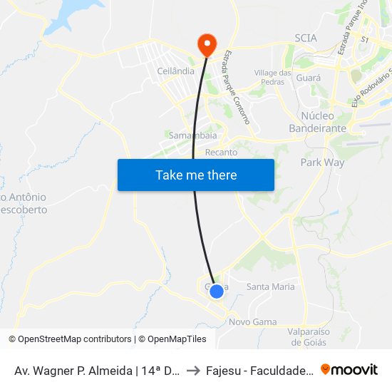 Av. Wagner P. Almeida | 14ª Dp / Administração / A Vila Bar to Fajesu - Faculdade Jesus Maria E José map