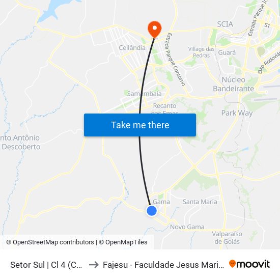 Setor Sul | Cl 4 (Ced 08) to Fajesu - Faculdade Jesus Maria E José map
