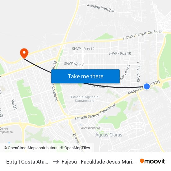 Eptg | Costa Atacadão to Fajesu - Faculdade Jesus Maria E José map