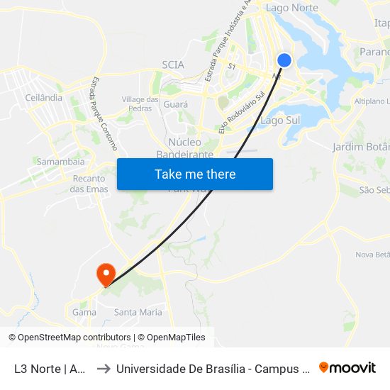 L3 Norte | ANEEL to Universidade De Brasília - Campus Do Gama map