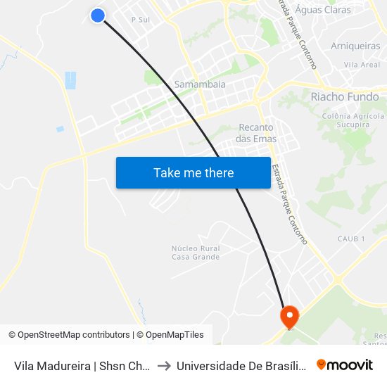 Vila Madureira | Shsn Ch. 36, Conj. 22 «Volta« to Universidade De Brasília - Campus Do Gama map