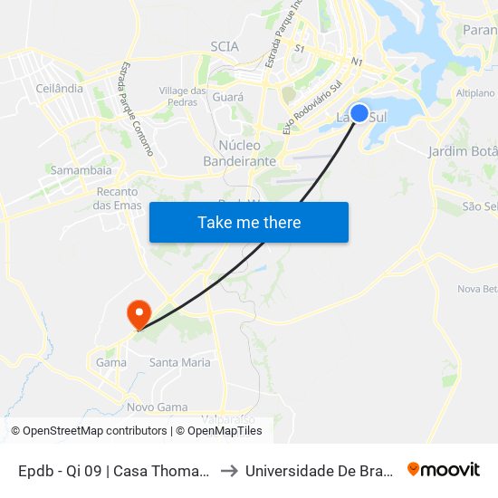 Epdb - Qi 09 | Casa Thomas Jefferson / Igreja Ortodoxa to Universidade De Brasília - Campus Do Gama map