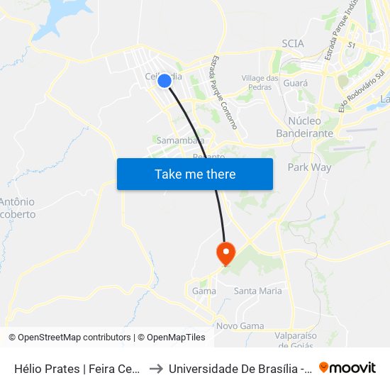 Hélio Prates | Feira Central Da Ceilândia to Universidade De Brasília - Campus Do Gama map