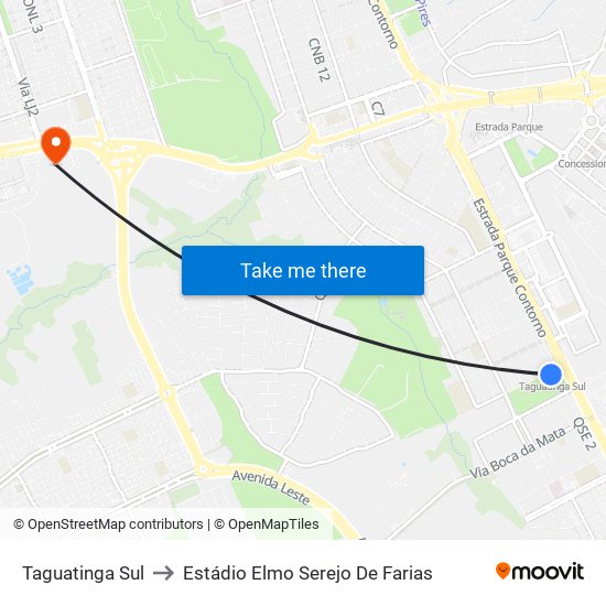 Taguatinga Sul to Estádio Elmo Serejo De Farias map