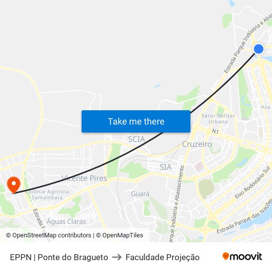 EPPN | Ponte do Bragueto to Faculdade Projeção map