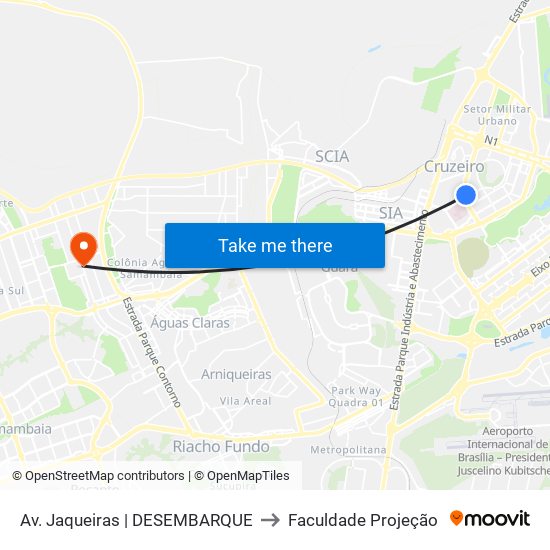 Av. Jaqueiras | DESEMBARQUE to Faculdade Projeção map