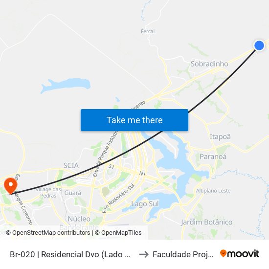 Br-020 | Residencial Dvo (Lado Oposto) to Faculdade Projeção map