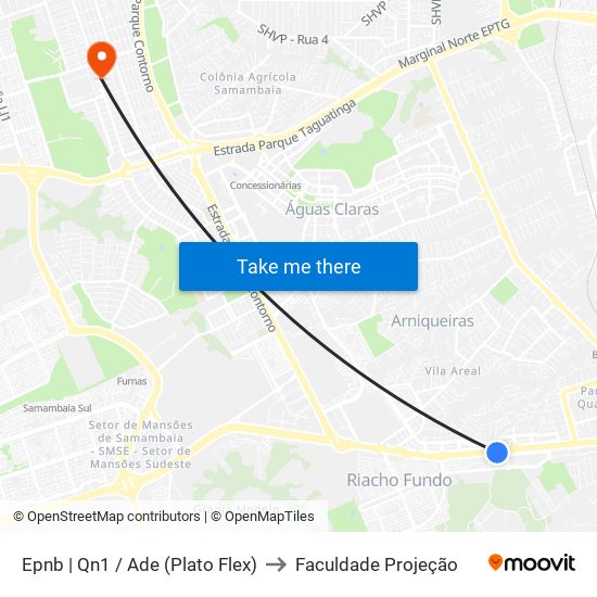 Epnb | Qn1 / Ade (Plato Flex) to Faculdade Projeção map