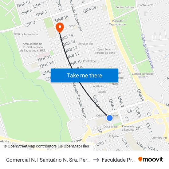 Comercial N. | Santuário N. Sra. Perpétuo Socorro to Faculdade Projeção map