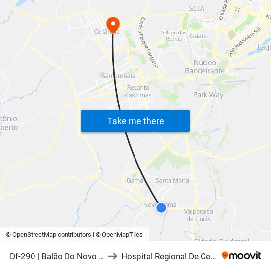 Df-290 | Balão Do Novo Gama to Hospital Regional De Ceilândia map