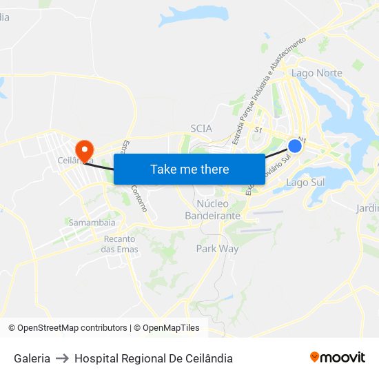 Galeria to Hospital Regional De Ceilândia map