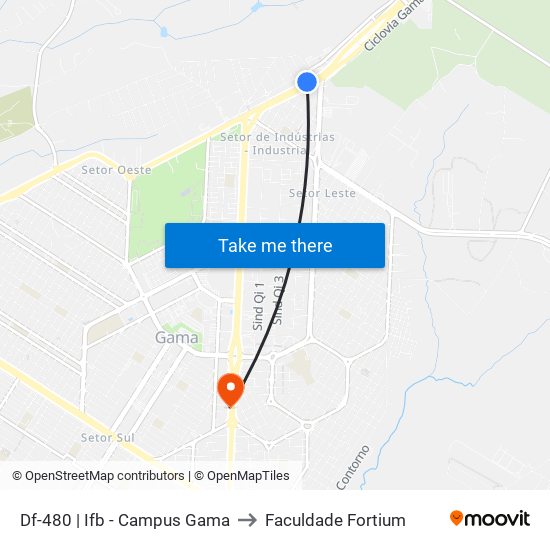 Df-480 | Ifb - Campus Gama to Faculdade Fortium map