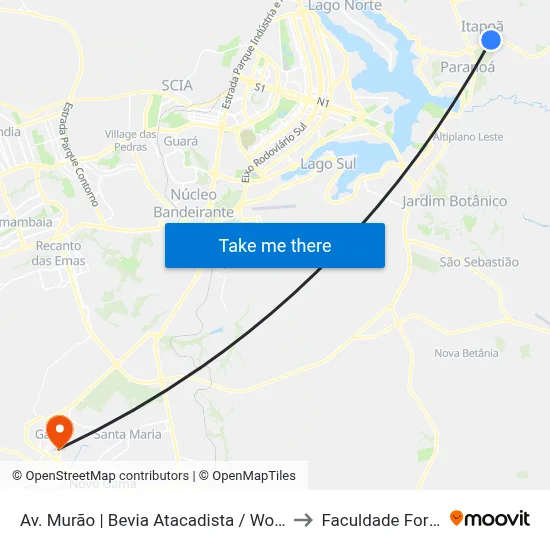 Av. Murão | Bevia Atacadista / World Gym to Faculdade Fortium map
