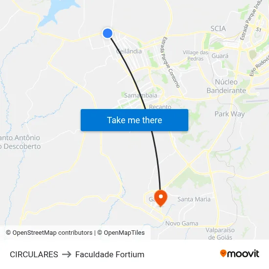CIRCULARES to Faculdade Fortium map