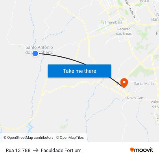 Rua 13 788 to Faculdade Fortium map