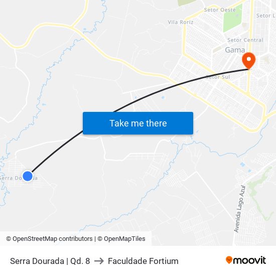 Serra Dourada | Qd. 8 to Faculdade Fortium map