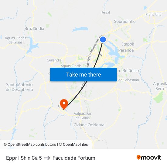 Eppr | Shin Ca 5 to Faculdade Fortium map