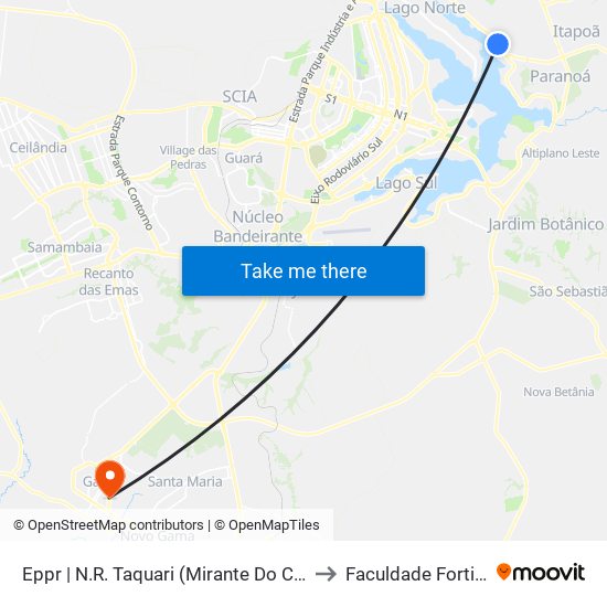 Eppr | N.R. Taquari (Mirante Do Casal) to Faculdade Fortium map