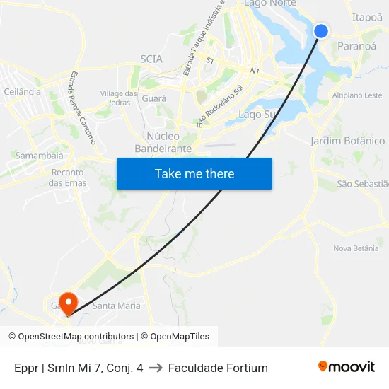 Eppr | Smln Mi 7, Conj. 4 to Faculdade Fortium map