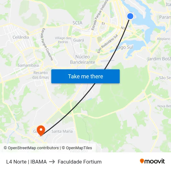 L4 Norte | IBAMA to Faculdade Fortium map