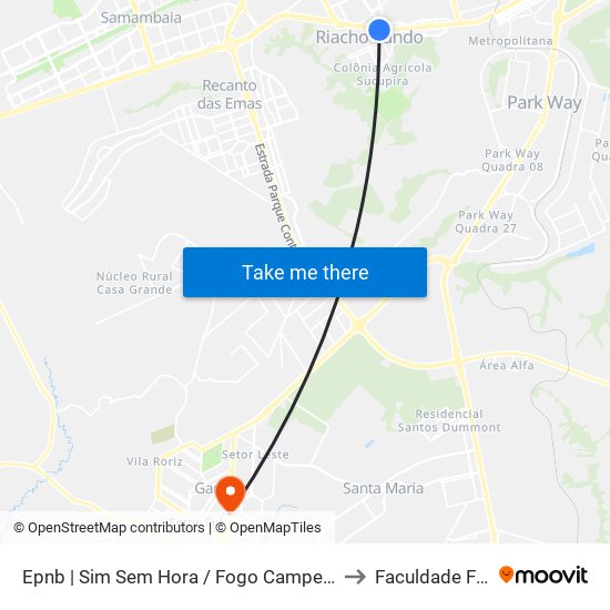Epnb | Sim Sem Hora / Fogo Campeiro / Villa Brasil to Faculdade Fortium map