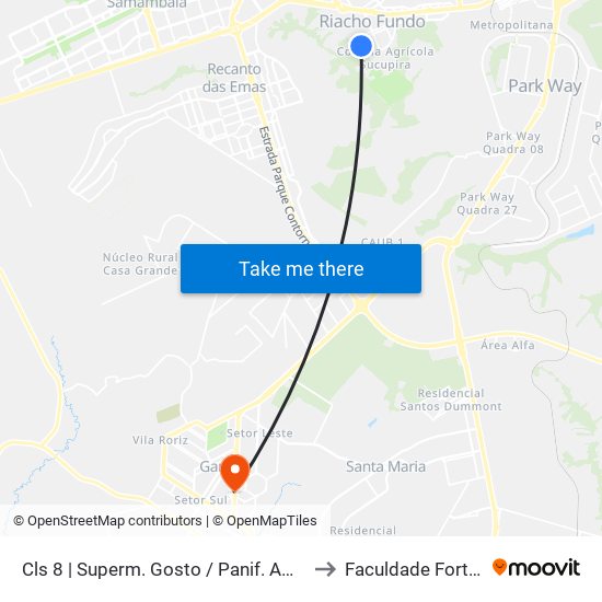 Cls 8 | Superm. Gosto / Panif. América to Faculdade Fortium map