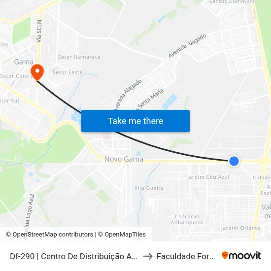 Df-290 | Centro De Distribuição Amazon to Faculdade Fortium map
