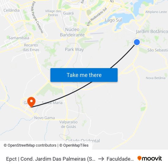 Epct | Cond. Jardim Das Palmeiras (Sentido São Sebastião) to Faculdade Fortium map