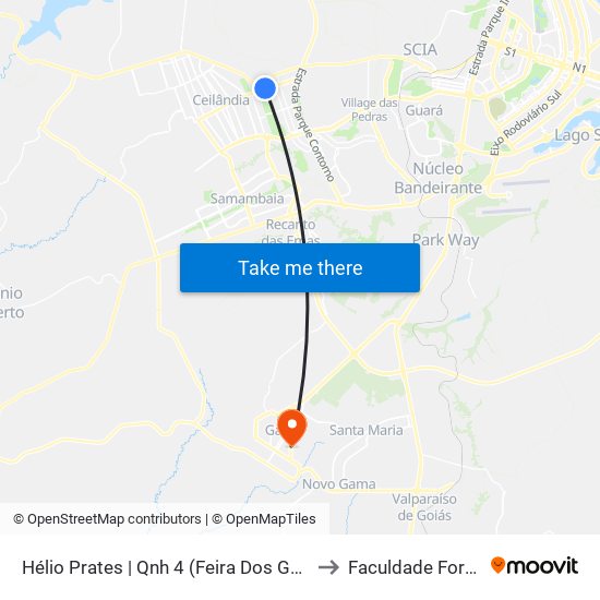 Hélio Prates | Qnh 4 (Feira Dos Goianos) to Faculdade Fortium map