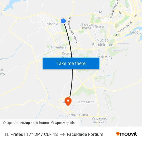 H. Prates | 17ª DP / CEF 12 to Faculdade Fortium map